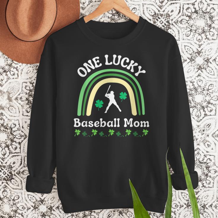 Baseball Mom St Patrick's Day Irish Shamrock Sports Women Crewneck Sweatshirt Baseball Mom St Patrick's Day Irish Shamrock Sports Women Crewneck Sweatshirt