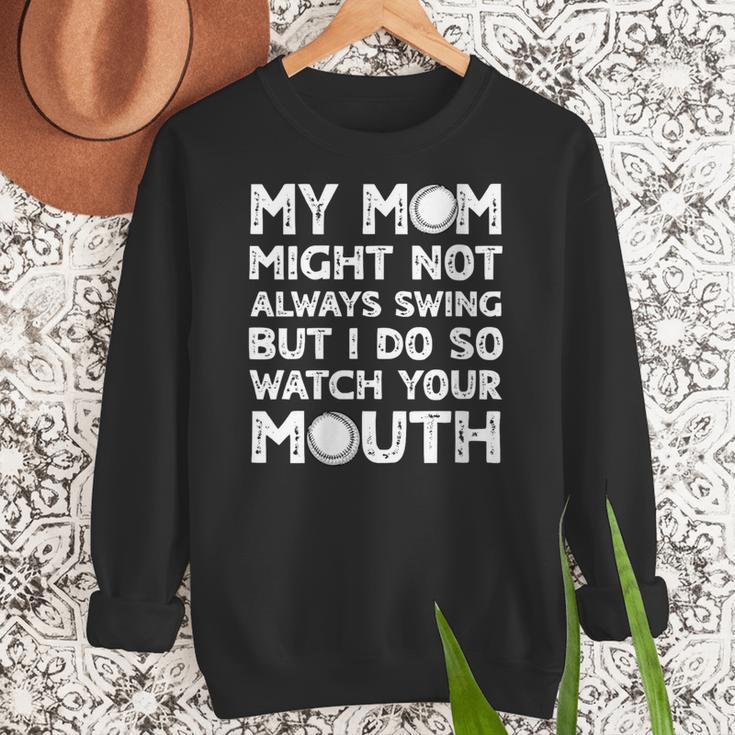 Baseball Mom Swing Watch Mouth Baseball Boy Women Crewneck Sweatshirt Baseball Mom Swing Watch Mouth Baseball Boy Women Crewneck Sweatshirt