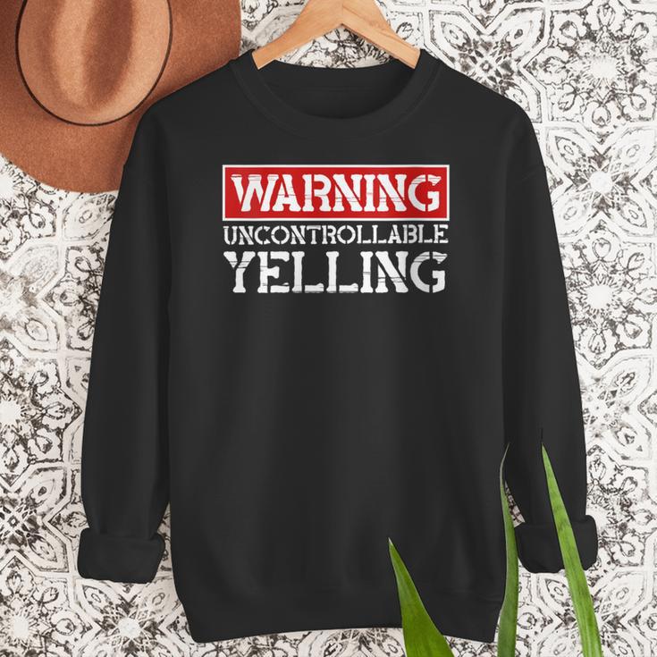 Baseball Mom Warning Uncontrollable Yelling Funny Sign Women Crewneck Sweatshirt Baseball Mom Warning Uncontrollable Yelling Funny Sign Women Crewneck Sweatshirt
