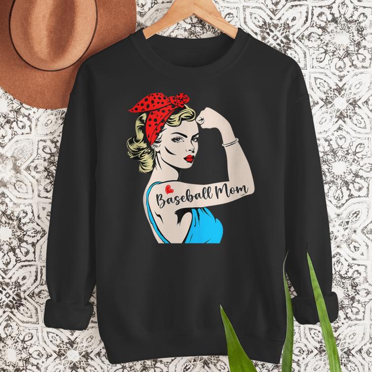 Baseball Mom Woman Baseball Sport Lover Women Crewneck Sweatshirt