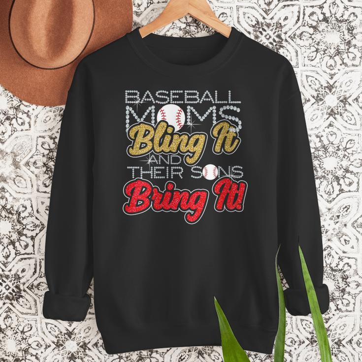 Baseball Moms Bling It & Their Sons Bring It For Women Women Crewneck Sweatshirt