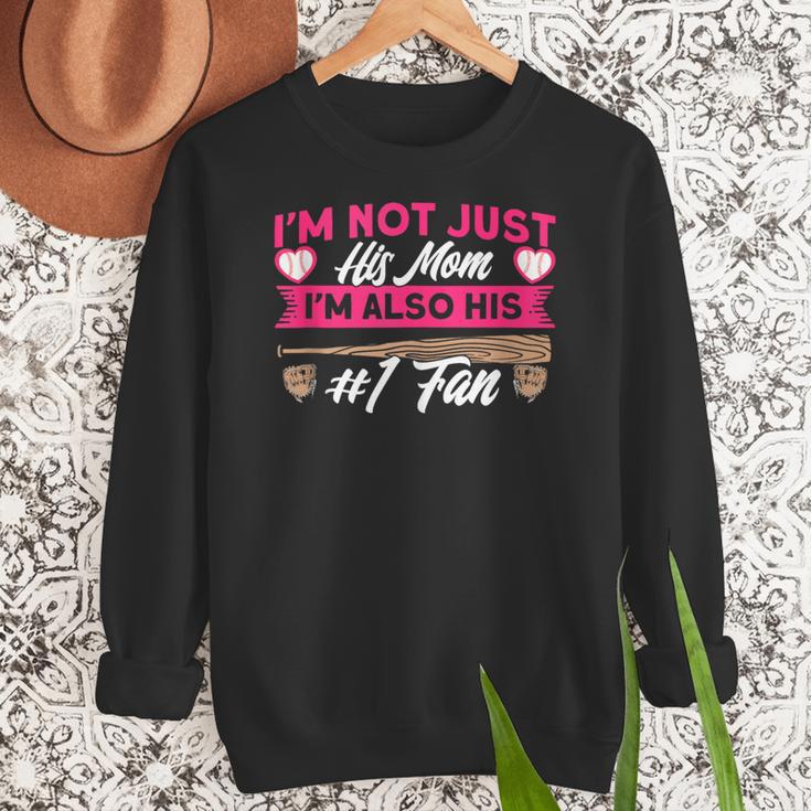 Baseball Moms I'm Not Just His Mom Baseball Mama Women Crewneck Sweatshirt Baseball Moms I'm Not Just His Mom Baseball Mama Women Crewneck Sweatshirt