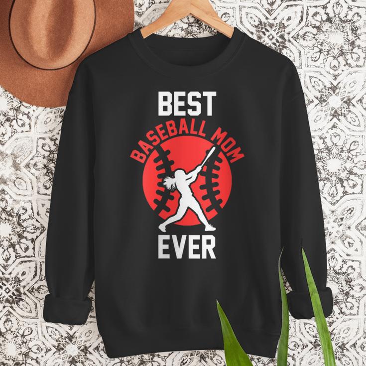 Best Baseball Mom Ever Baseball Women Crewneck Sweatshirt