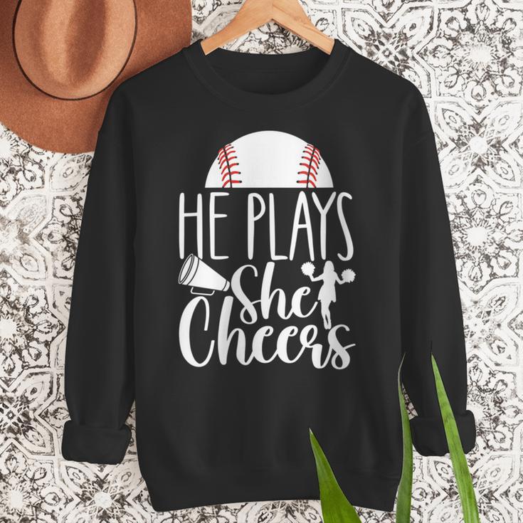 Cheer Baseball Mom Baseball And Cheer Mother Women Crewneck Sweatshirt