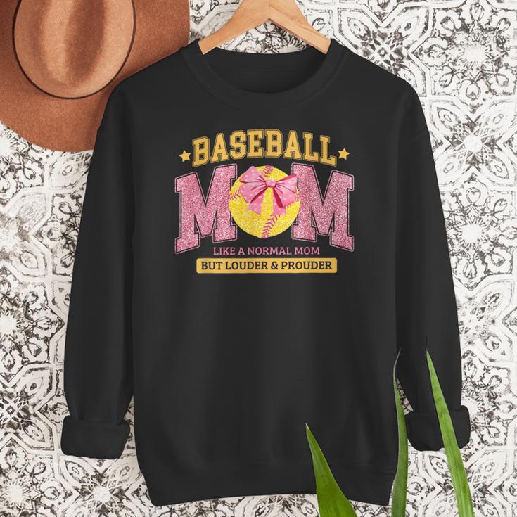 Coquette Baseball Mom Bow Like A Normal Mom But Mother's Day Women Crewneck Sweatshirt Coquette Baseball Mom Bow Like A Normal Mom But Mother's Day Women Crewneck Sweatshirt
