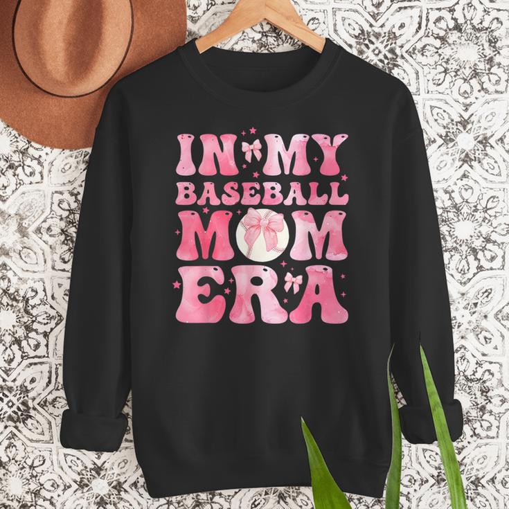 Coquette Bow In My Baseball Mom Era Baseball Mama Mother Day Women Crewneck Sweatshirt