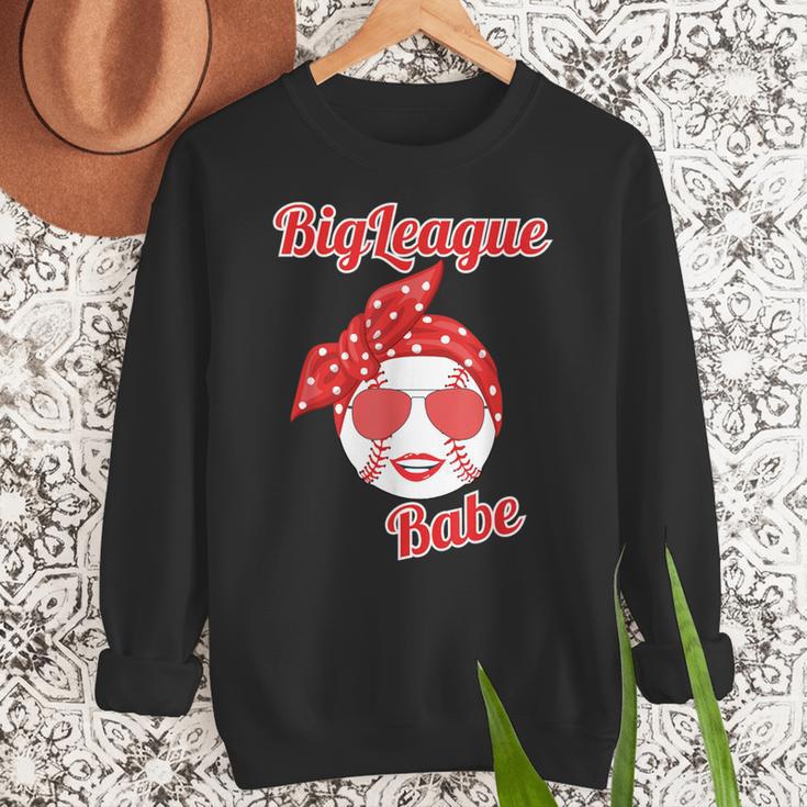 Cute Love Baseball BigLeague Babe Hot Baseball Mom Women Crewneck Sweatshirt Cute Love Baseball BigLeague Babe Hot Baseball Mom Women Crewneck Sweatshirt