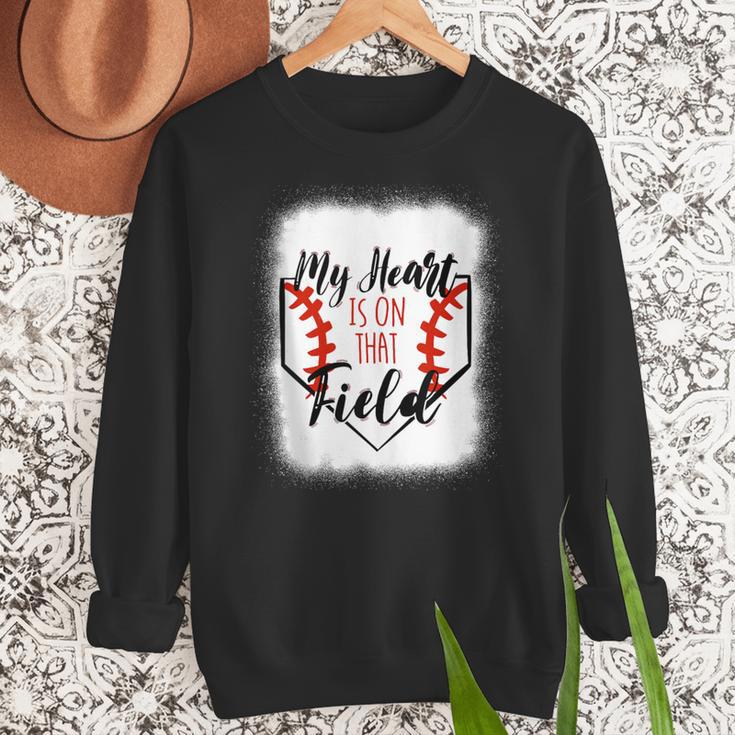 My Heart Is On That Field Baseball Mom Momm Women Crewneck Sweatshirt My Heart Is On That Field Baseball Mom Momm Women Crewneck Sweatshirt
