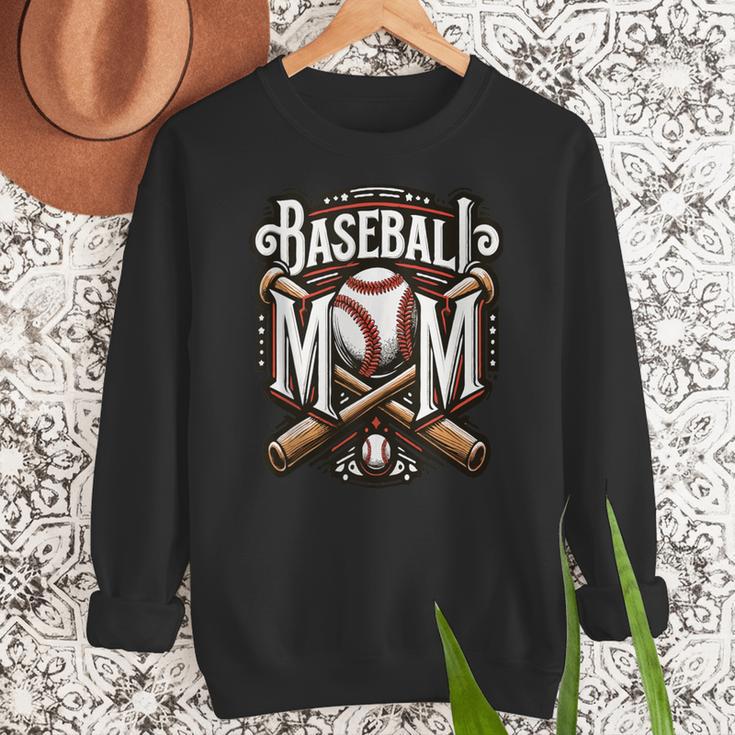 Home Run Baseball Mom Women Crewneck Sweatshirt