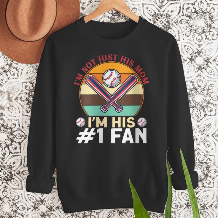 I'm Not Just His Mom Baseball Moms Baseball Mothers Women Crewneck Sweatshirt I'm Not Just His Mom Baseball Moms Baseball Mothers Women Crewneck Sweatshirt