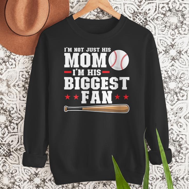 I'm Not Just His Mom I'm His Biggest Fan Baseball Mom Women Crewneck Sweatshirt I'm Not Just His Mom I'm His Biggest Fan Baseball Mom Women Crewneck Sweatshirt