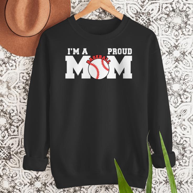 I'm A Proud Mom Baseball Mom Women Crewneck Sweatshirt I'm A Proud Mom Baseball Mom Women Crewneck Sweatshirt