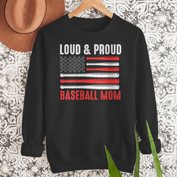 Loud & Proud Baseball Mom Sport Women Crewneck Sweatshirt