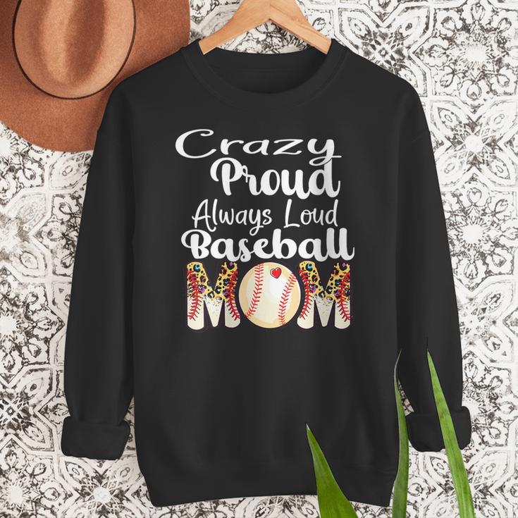 Loud And Proud Baseball Mom Messy Bun 2024 Women Crewneck Sweatshirt