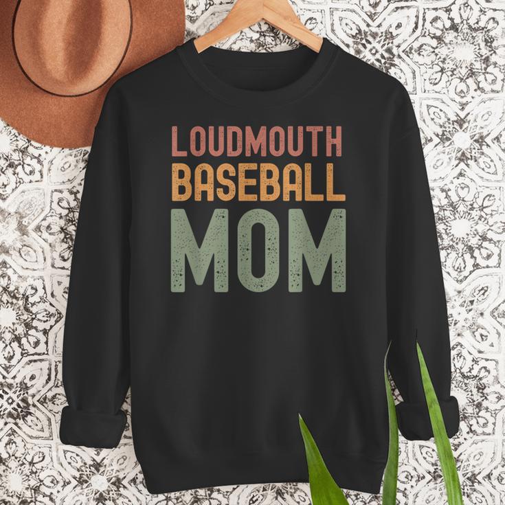 Loudmouth Baseball Mom Mother's Day Sports Cute Women Crewneck Sweatshirt Loudmouth Baseball Mom Mother's Day Sports Cute Women Crewneck Sweatshirt