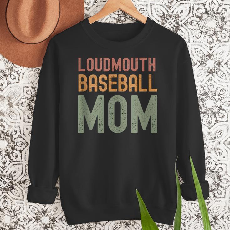 Loudmouth Baseball Mom Sports Cute Text Women Crewneck Sweatshirt Loudmouth Baseball Mom Sports Cute Text Women Crewneck Sweatshirt