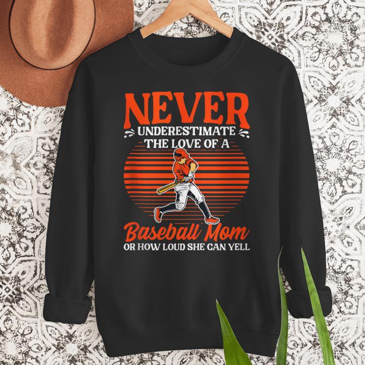 Love Of A Baseball Mom Pitcher Catcher Baseball Player Women Crewneck Sweatshirt Love Of A Baseball Mom Pitcher Catcher Baseball Player Women Crewneck Sweatshirt
