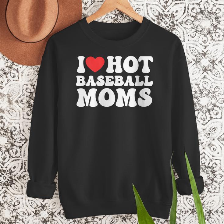 I Love Hot Baseball Moms Sport Men Women I Heart Hot Moms Women Crewneck Sweatshirt I Love Hot Baseball Moms Sport Men Women I Heart Hot Moms Women Crewneck Sweatshirt