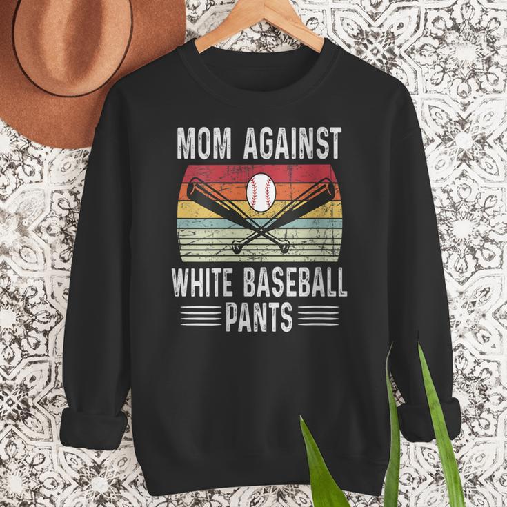 Moms Against Baseball Pants Mothers Baseball Mom Women Crewneck Sweatshirt