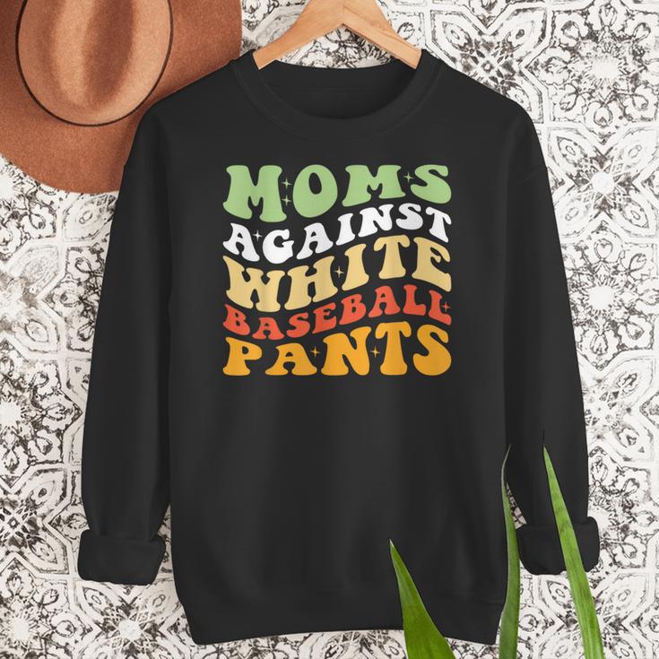 Moms Against Baseball Pants Retro Baseball Mom Women Crewneck Sweatshirt Moms Against Baseball Pants Retro Baseball Mom Women Crewneck Sweatshirt