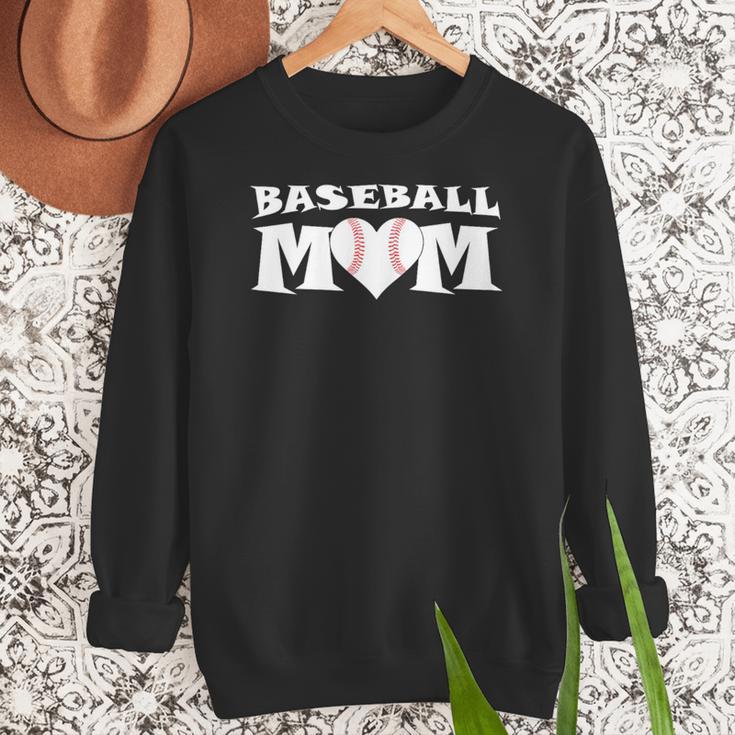Proud Baseball Mom With Heart Game Day Women Crewneck Sweatshirt Proud Baseball Mom With Heart Game Day Women Crewneck Sweatshirt