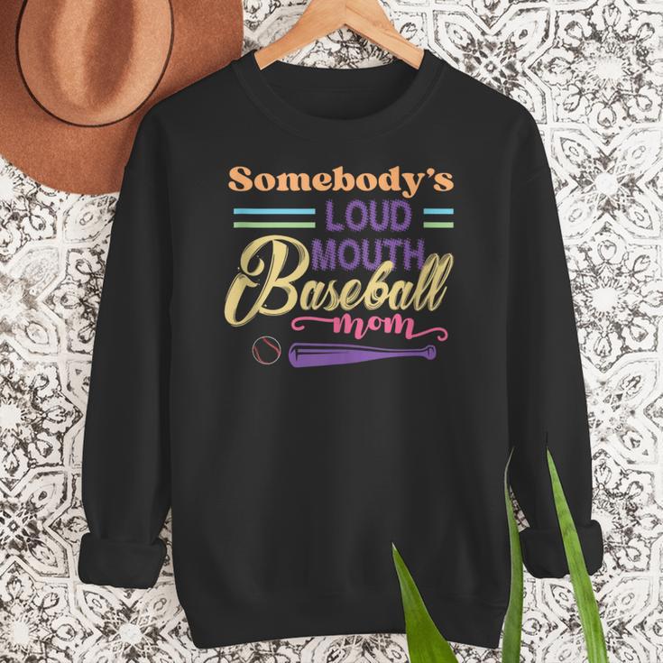 Proud Mama Somebody's Loud Mouth Baseball Mom Ball Women Crewneck Sweatshirt Proud Mama Somebody's Loud Mouth Baseball Mom Ball Women Crewneck Sweatshirt