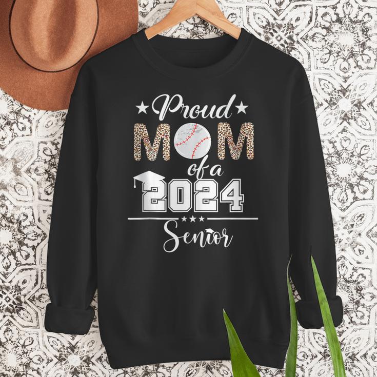 Proud Mom Of a 2024 Senior Class Of 2024 Baseball Mom Women Crewneck Sweatshirt Proud Mom Of a 2024 Senior Class Of 2024 Baseball Mom Women Crewneck Sweatshirt