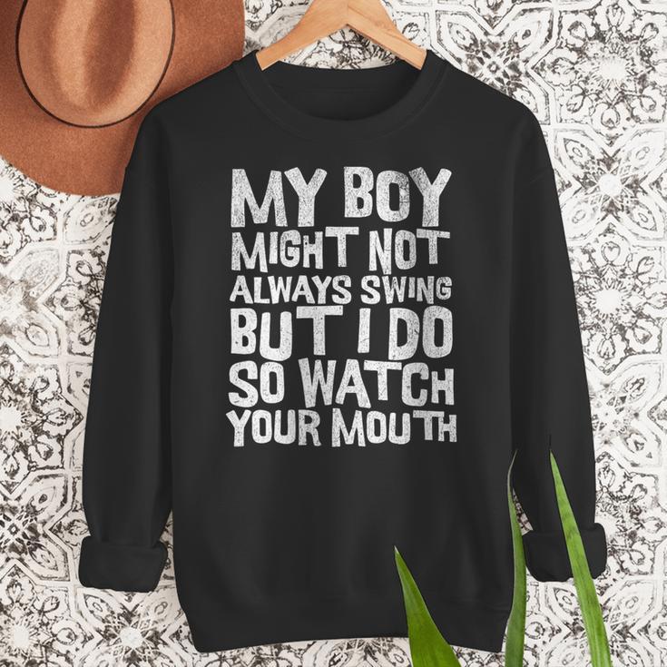 Proud Sassy Baseball Mom Women Crewneck Sweatshirt