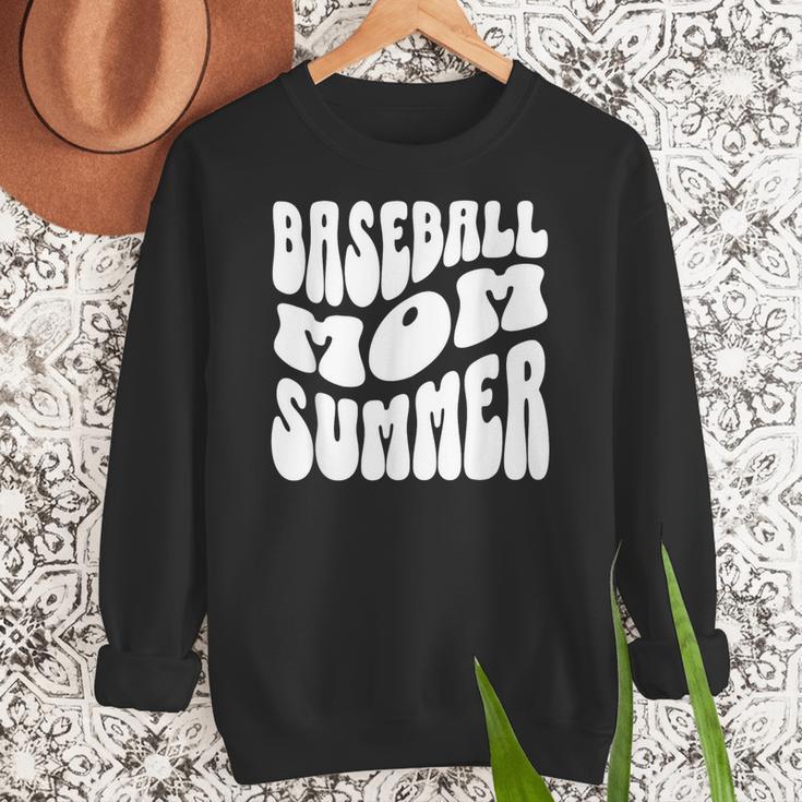 Retro Baseball Mom Summer Groovy Appreciation Women Crewneck Sweatshirt Retro Baseball Mom Summer Groovy Appreciation Women Crewneck Sweatshirt