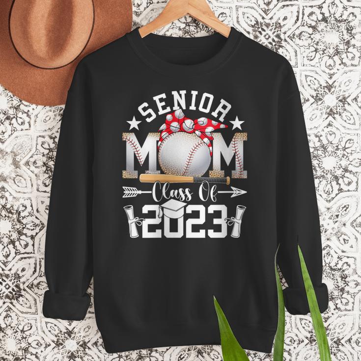 Senior 23 Baseball Mom Class Of 2023 Graduated Mother's Day Women Crewneck Sweatshirt