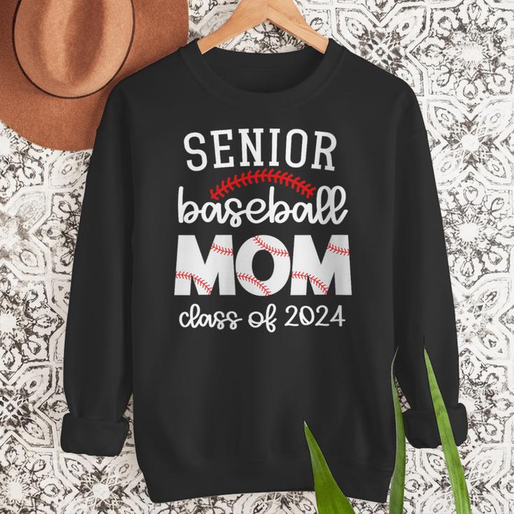 Senior Baseball Mom Class Of 2024 Baseball Senior Night Women Crewneck Sweatshirt