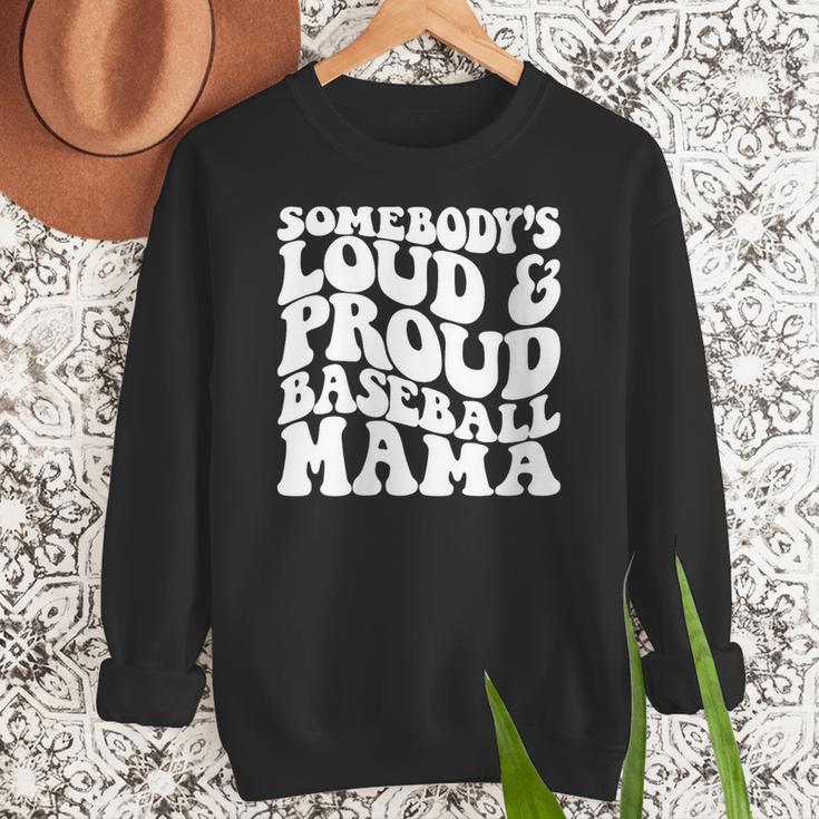 Somebody's Loud & Proud Baseball Mom Softball Baseball Lover Women Crewneck Sweatshirt Somebody's Loud & Proud Baseball Mom Softball Baseball Lover Women Crewneck Sweatshirt