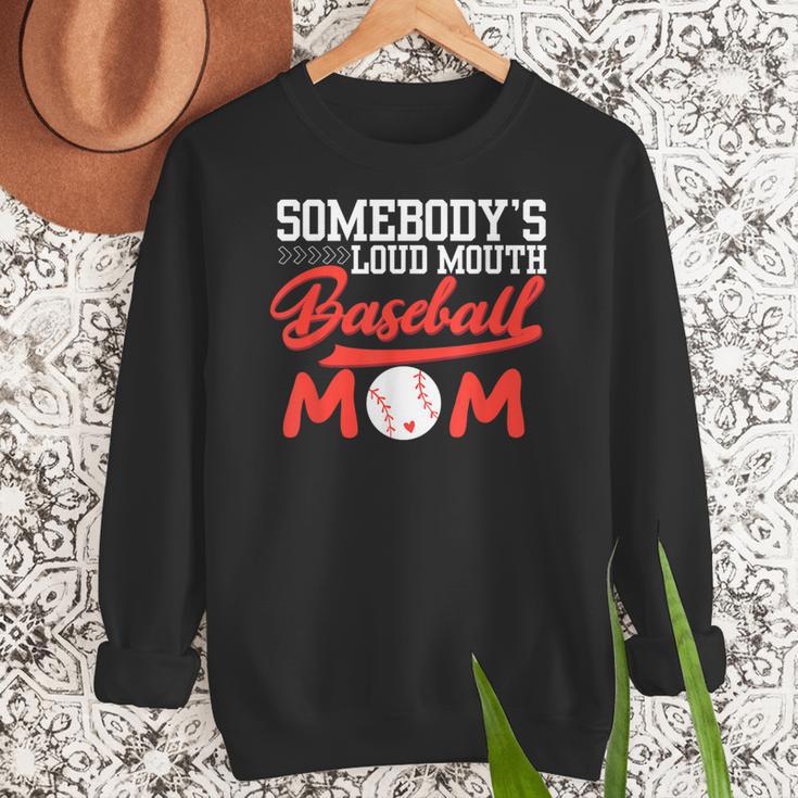 Somebody's Loud Mouth Baseball Mom Mama Women Crewneck Sweatshirt Somebody's Loud Mouth Baseball Mom Mama Women Crewneck Sweatshirt