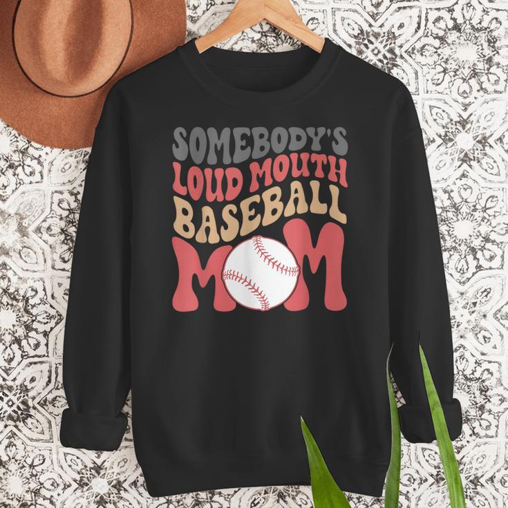 Somebody's Loudmouth Baseball Mom Baseball Women Crewneck Sweatshirt