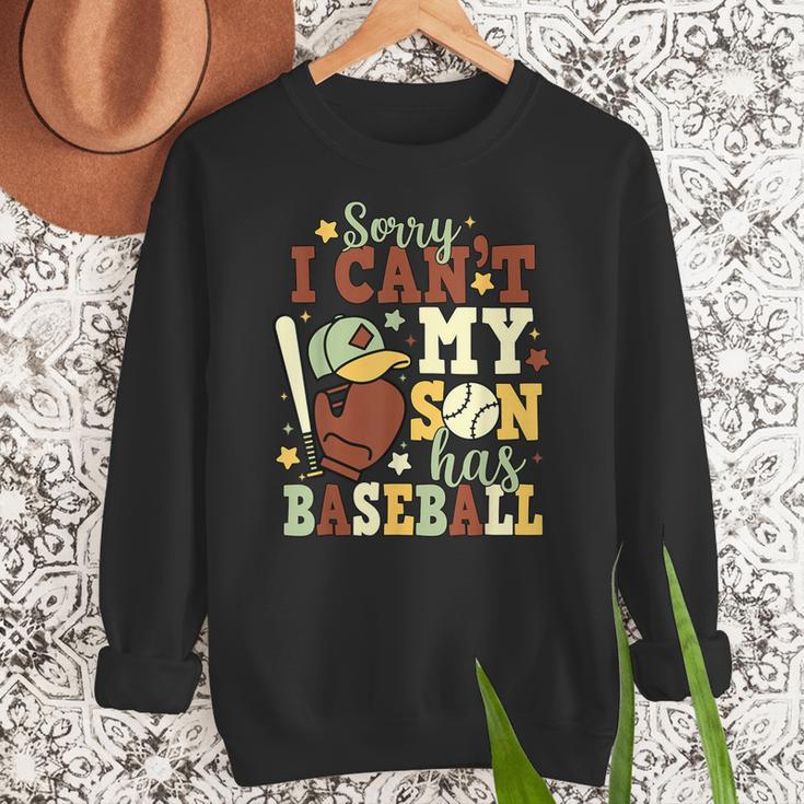 Sorry I Can't My Son Has Baseball Mother’s Day Baseball Mom Women Crewneck Sweatshirt Sorry I Can't My Son Has Baseball Mother’s Day Baseball Mom Women Crewneck Sweatshirt