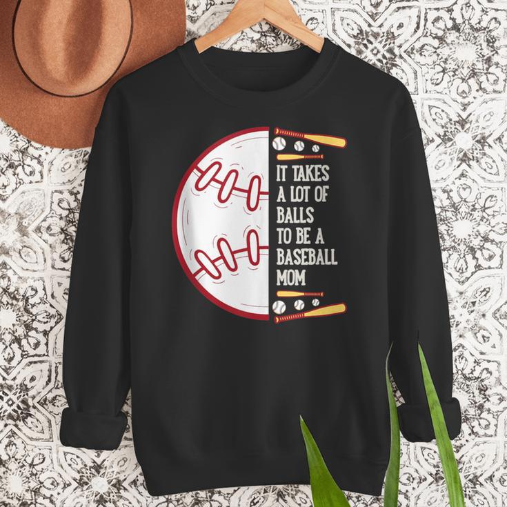 It Takes a Lot Of Balls To Be a Baseball Mom Women Crewneck Sweatshirt