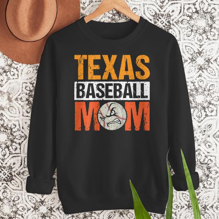 Texas Baseball Mom Design Baseball Player And Baseball Women Crewneck Sweatshirt Texas Baseball Mom Design Baseball Player And Baseball Women Crewneck Sweatshirt