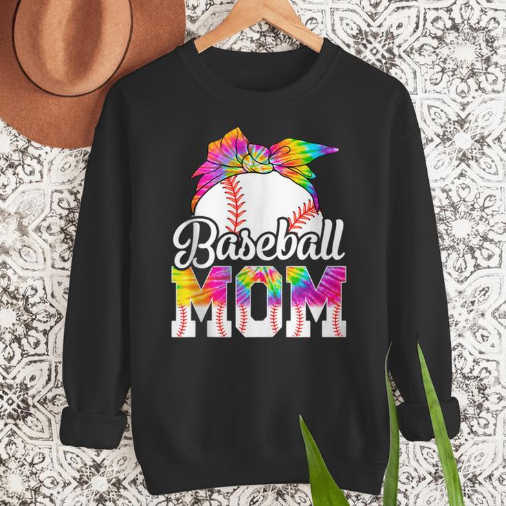 Tie Dye Baseball Mom Baseball Mama Sport Mother's Day Women Crewneck Sweatshirt