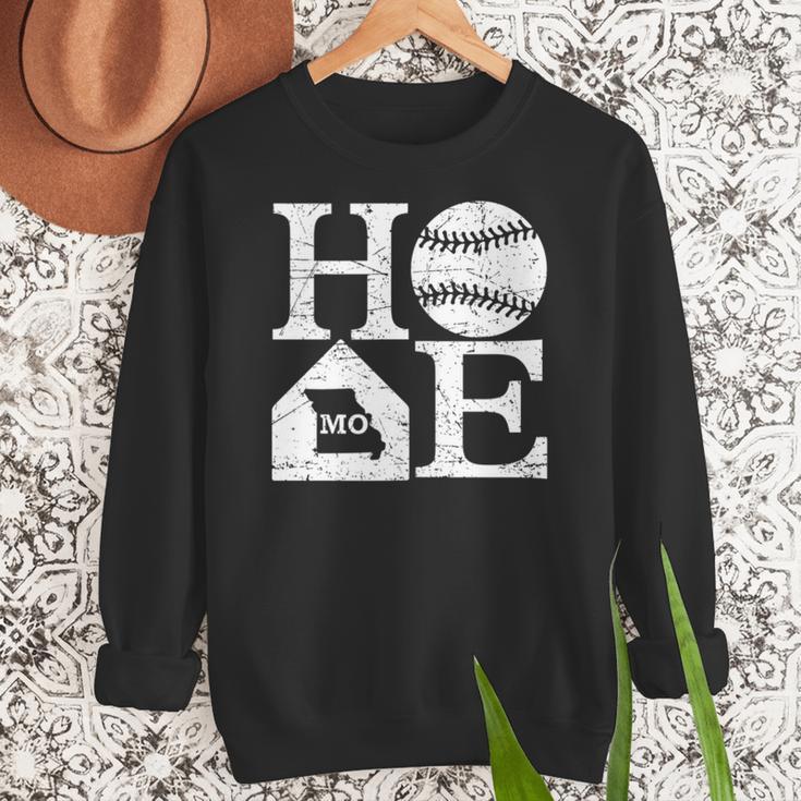 Vintage Baseball Home Missouri State Outline Baseball Mom Women Crewneck Sweatshirt Vintage Baseball Home Missouri State Outline Baseball Mom Women Crewneck Sweatshirt