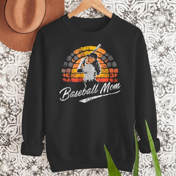 Vintage Retro Sunset Baseball Mom Mother's Day Women Crewneck Sweatshirt Vintage Retro Sunset Baseball Mom Mother's Day Women Crewneck Sweatshirt
