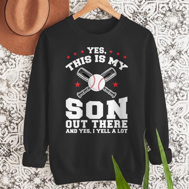 Yes This Is My Son Out Baseball Mom Women Crewneck Sweatshirt Yes This Is My Son Out Baseball Mom Women Crewneck Sweatshirt