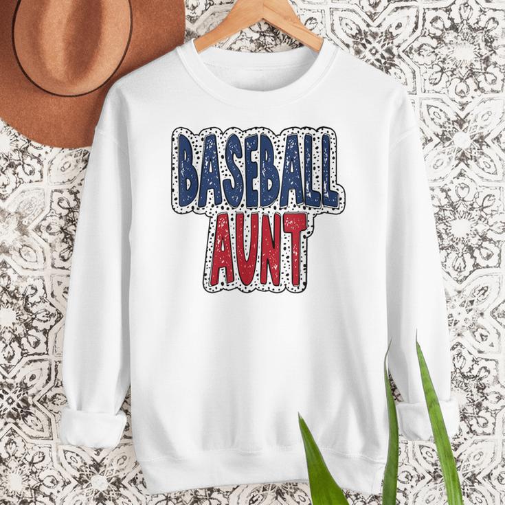 Baseball Mama Dalmatian Spots Baseball Mom Women Crewneck Sweatshirt