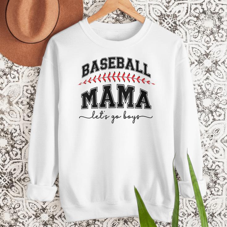 Baseball Mama Lets Go Boys Mother Baseball Mom Women Crewneck Sweatshirt Baseball Mama Lets Go Boys Mother Baseball Mom Women Crewneck Sweatshirt