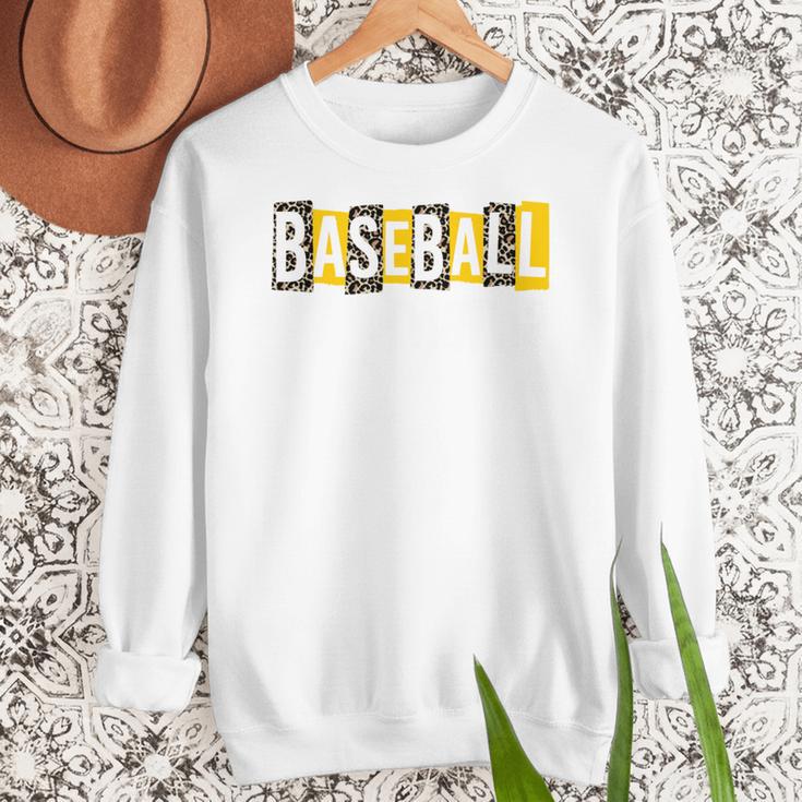 Baseball Mama Yellow Leopard Print Baseball Mom Gear Sports Women Crewneck Sweatshirt Baseball Mama Yellow Leopard Print Baseball Mom Gear Sports Women Crewneck Sweatshirt