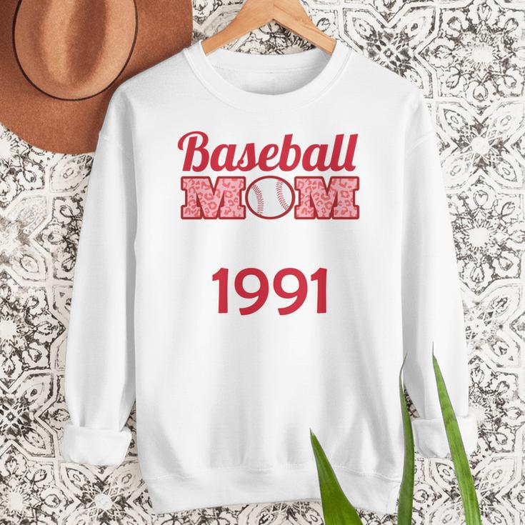 Baseball Mom Since 1991 Women Crewneck Sweatshirt