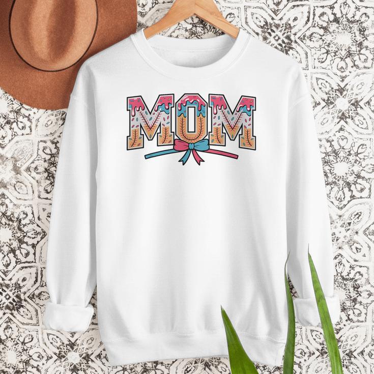 Baseball Mom Coquette Bow Mommy Ice Cream Mother's Day Mom Women Crewneck Sweatshirt Baseball Mom Coquette Bow Mommy Ice Cream Mother's Day Mom Women Crewneck Sweatshirt