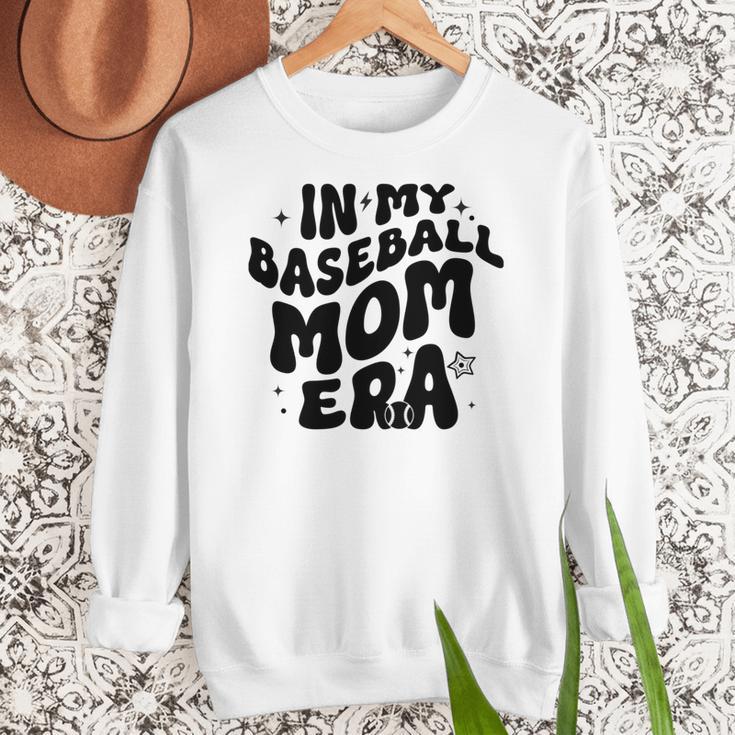 In My Baseball Mom Era Groovy Women Crewneck Sweatshirt In My Baseball Mom Era Groovy Women Crewneck Sweatshirt