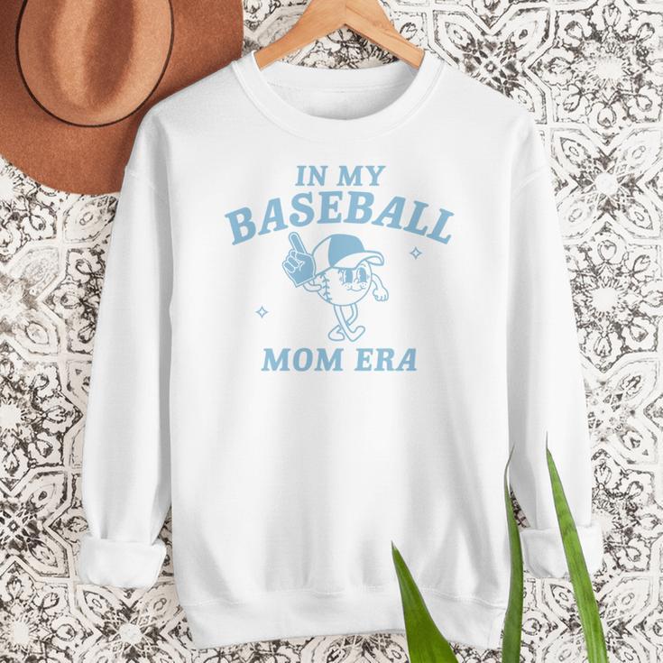 In My Baseball Mom Era Retro Game Day Mama Groovy Season Women Crewneck Sweatshirt In My Baseball Mom Era Retro Game Day Mama Groovy Season Women Crewneck Sweatshirt