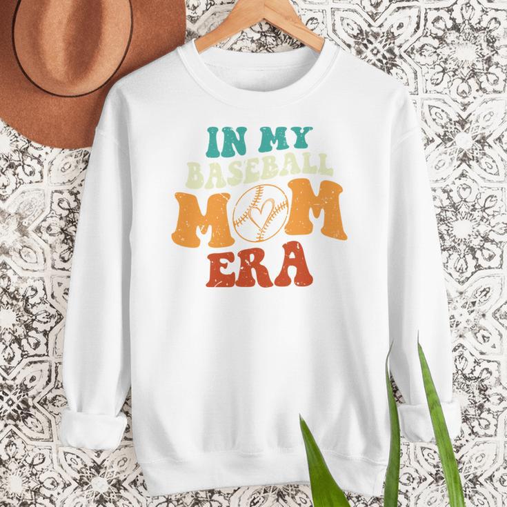 In My Baseball Mom Era Baseball Retro Groovy Mom Women Crewneck Sweatshirt In My Baseball Mom Era Baseball Retro Groovy Mom Women Crewneck Sweatshirt