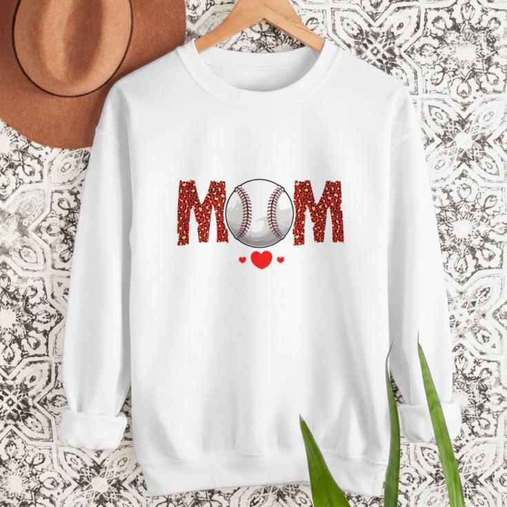 Baseball Mom Leopard Sports Players Mother's Day Women Crewneck Sweatshirt Baseball Mom Leopard Sports Players Mother's Day Women Crewneck Sweatshirt